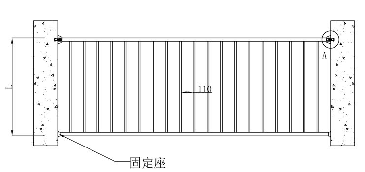 草坪欄桿分解圖